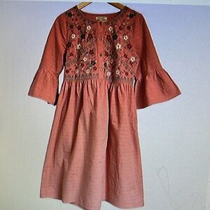 Polagram embroidered floral babydoll dress sizes small